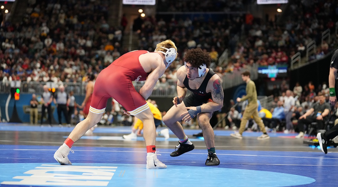 Eugene Harney (149) in action at the NCAA Championship
